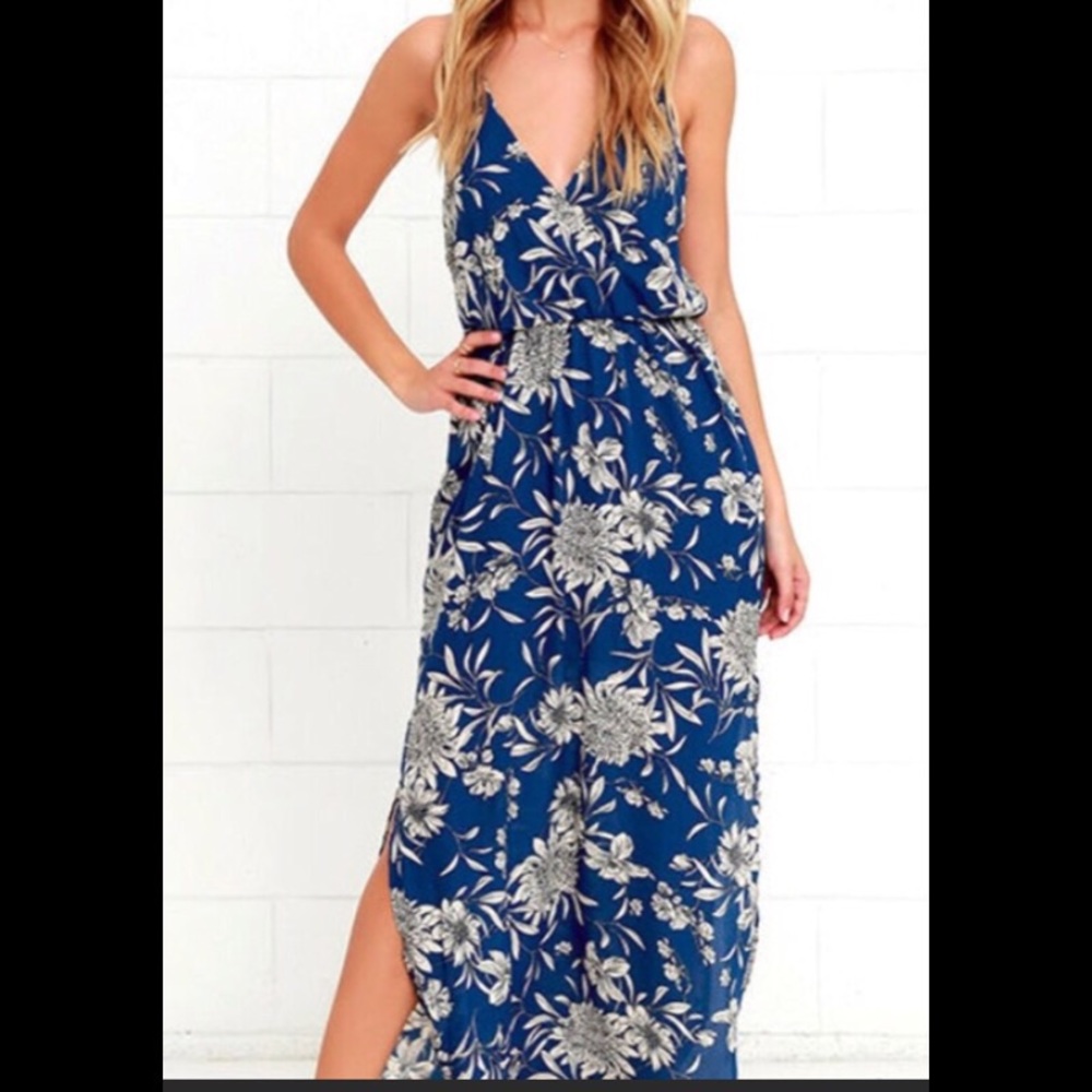 Blue floral maxi dress